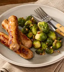 Saucisses La Fernandière avec choux de bruxelles