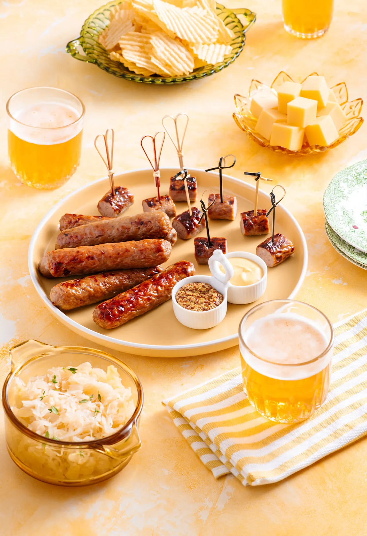 Plateaux de saucisses La Fernandières avec accord de bières