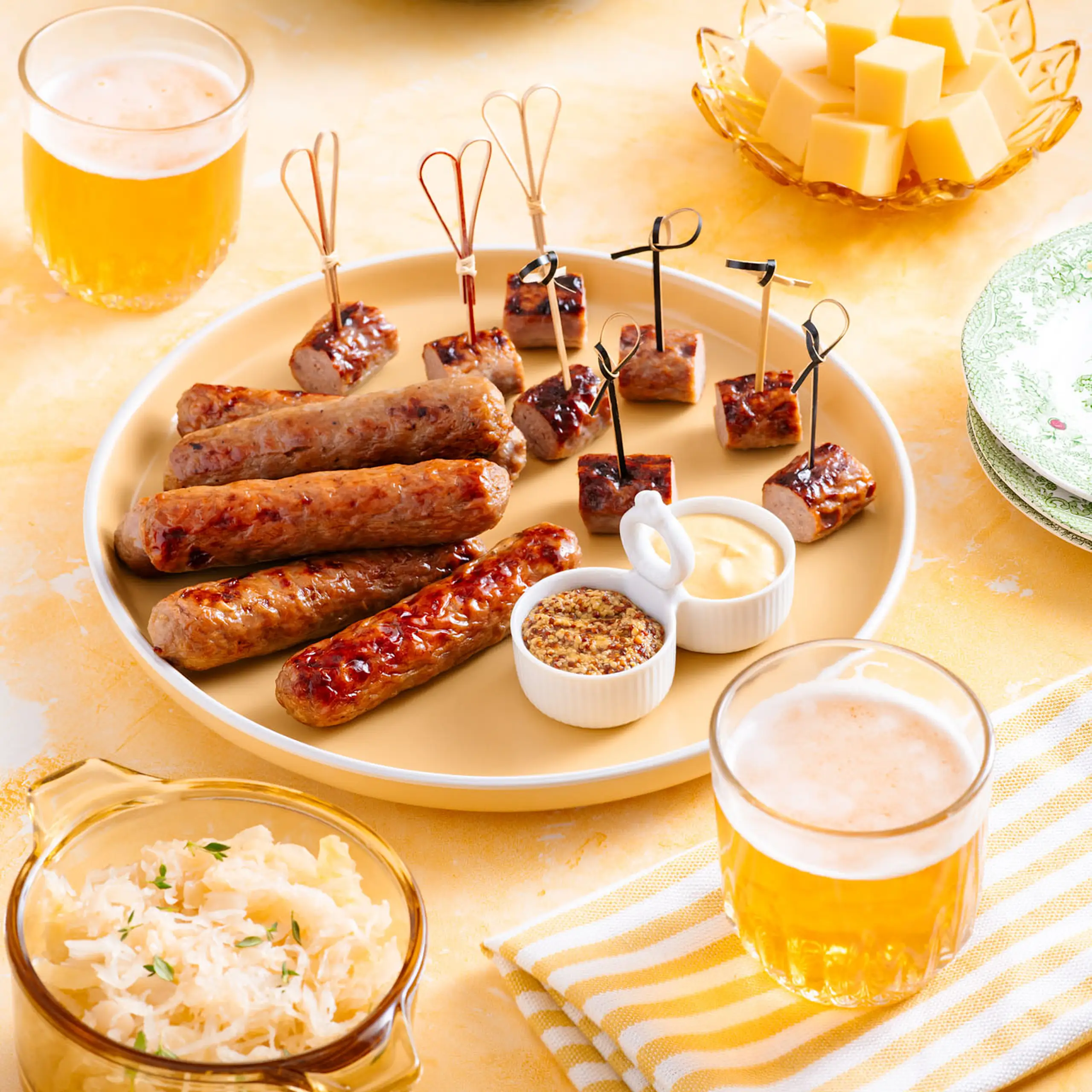 Plateaux de saucisses La Fernandières avec accord de bières