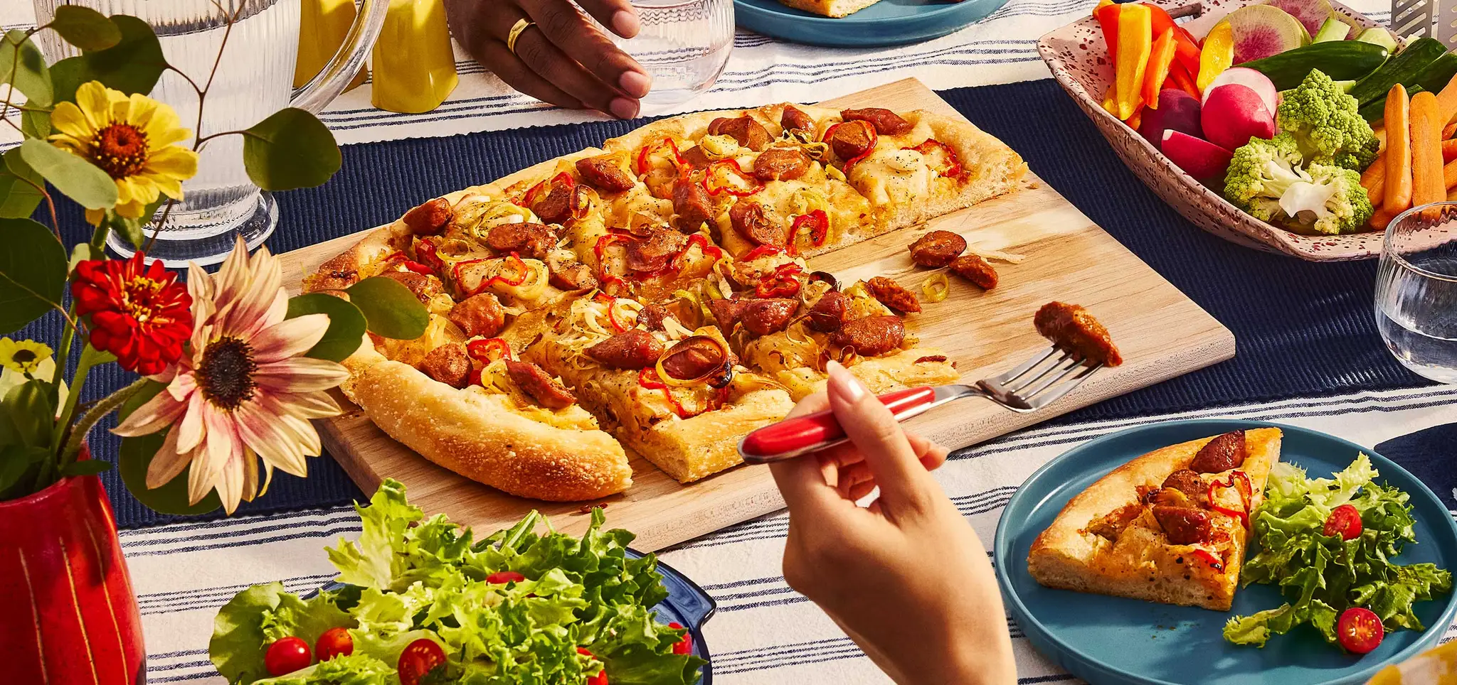 Pains à plats avec saucisses La Fernandière