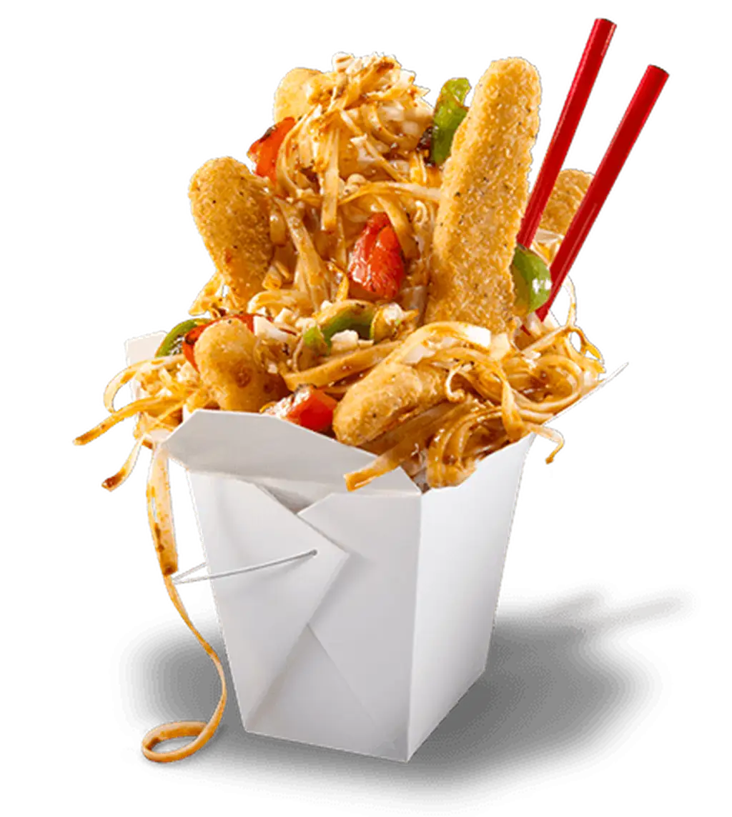 Pad thai aux languettes de poulet au poivre