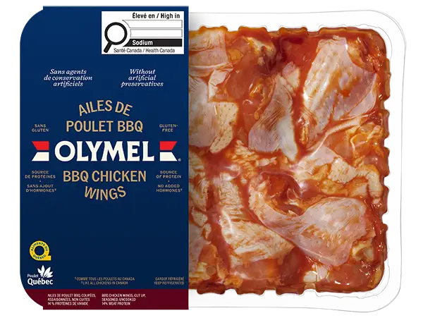 emballage 3D des ailes de poulet BBQ