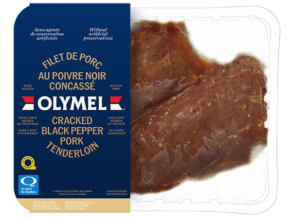emballage 3D du filet de porc au poivre noir concassé