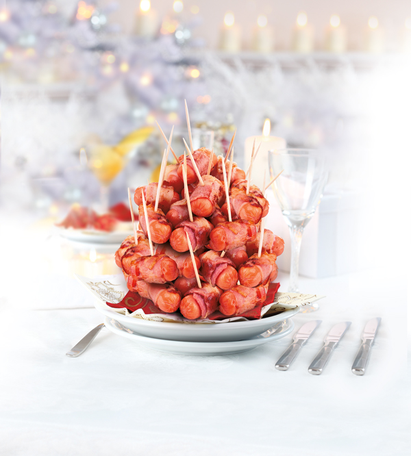 Bouchées de saucisses et bacon sauce B.B.Q. aux pommes et érable