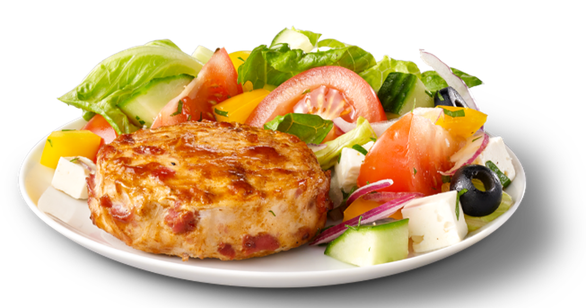 au bacon et salade Grecque