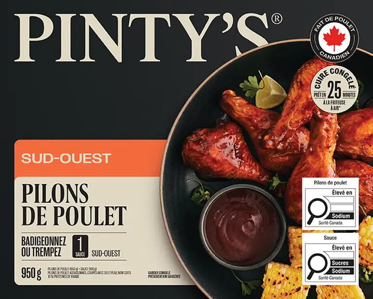 Produit pilons de poulet sud-ouest Pinty's