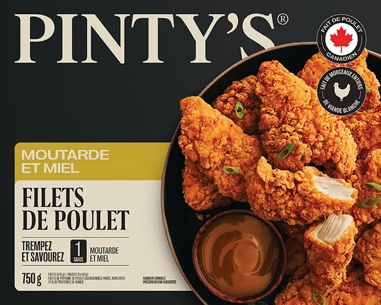 Filets de poulet panés avec sauce moutarde et miel