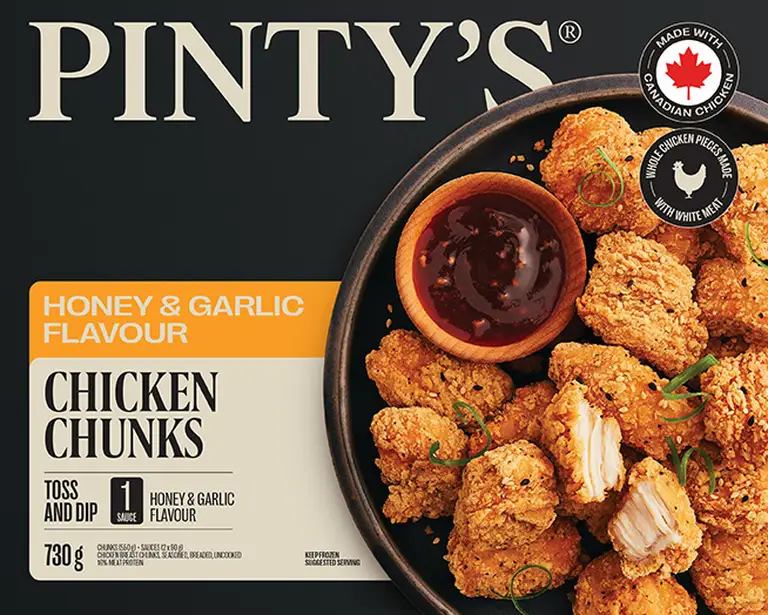 Pinty's honey and garlic flavour chicken chunks