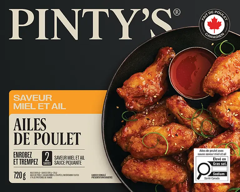 Ailes de poulet Pinty's saveur miel et ail