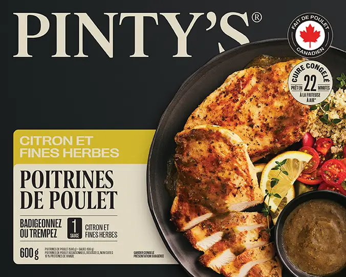 Produits poitrines de poulet citron et fines herbes Pinty's