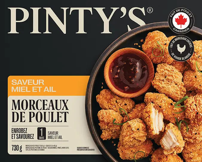 Morceux de poulet à saveur miel et ail de Pinty's