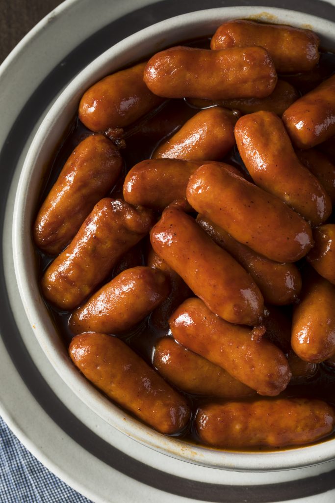 Bouchées de saucisses fumées au miel et à l’ail
