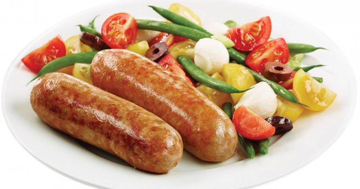 Mild Italian sausages with vegetable and mini bocconcini salad | Olymel