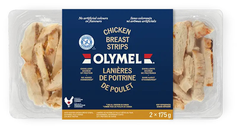 Lanières de poitrine de poulet rôti