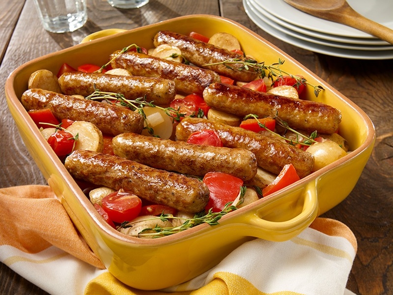 Casserole de légumes et de saucisse pur porc