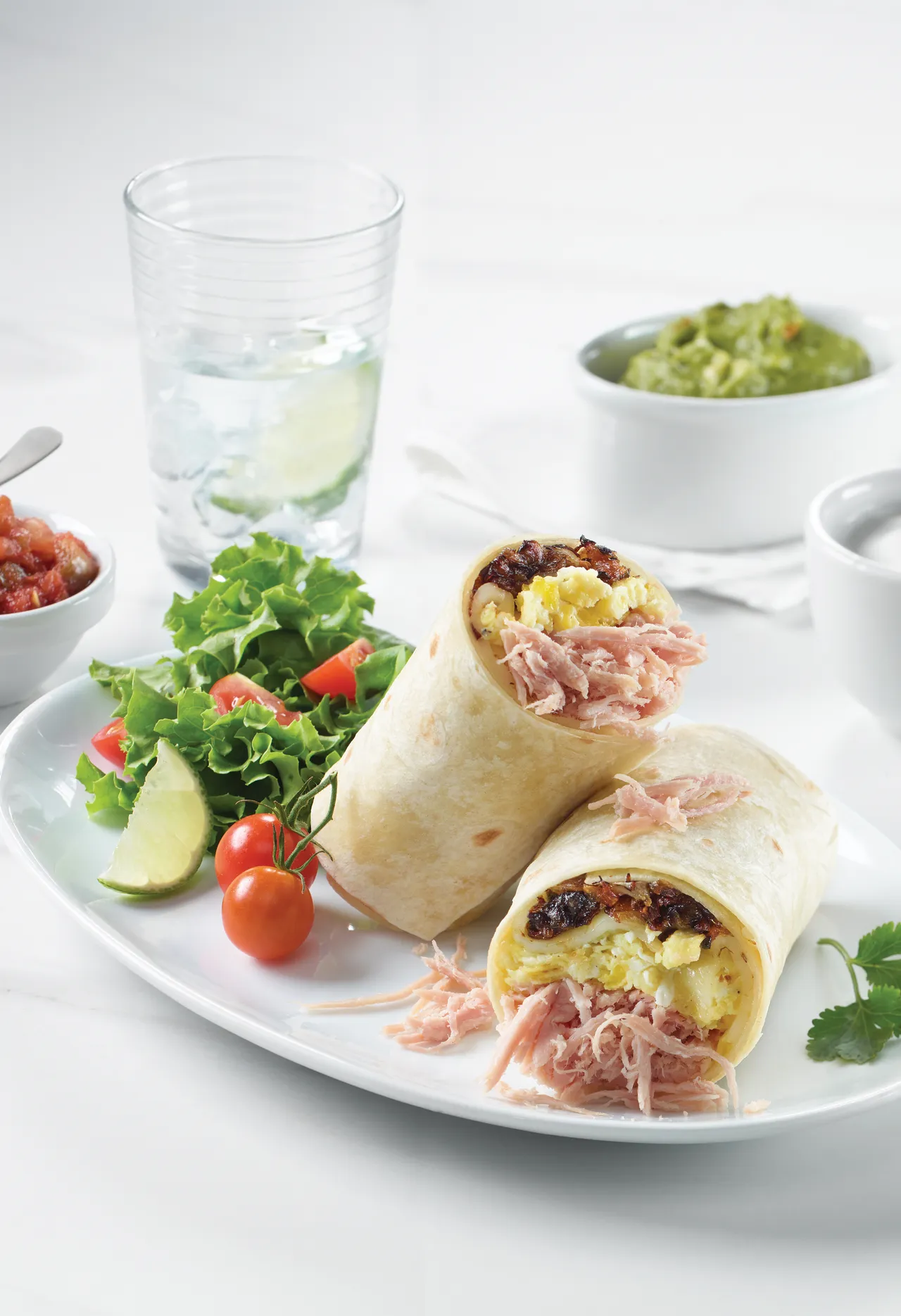Burritos au jambon effiloché