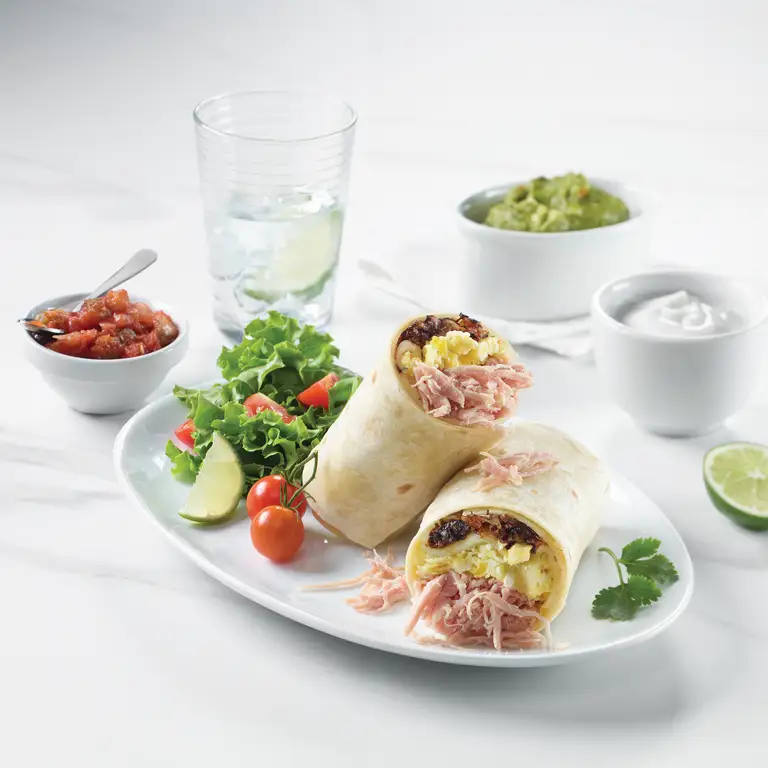Burritos au jambon effiloché
