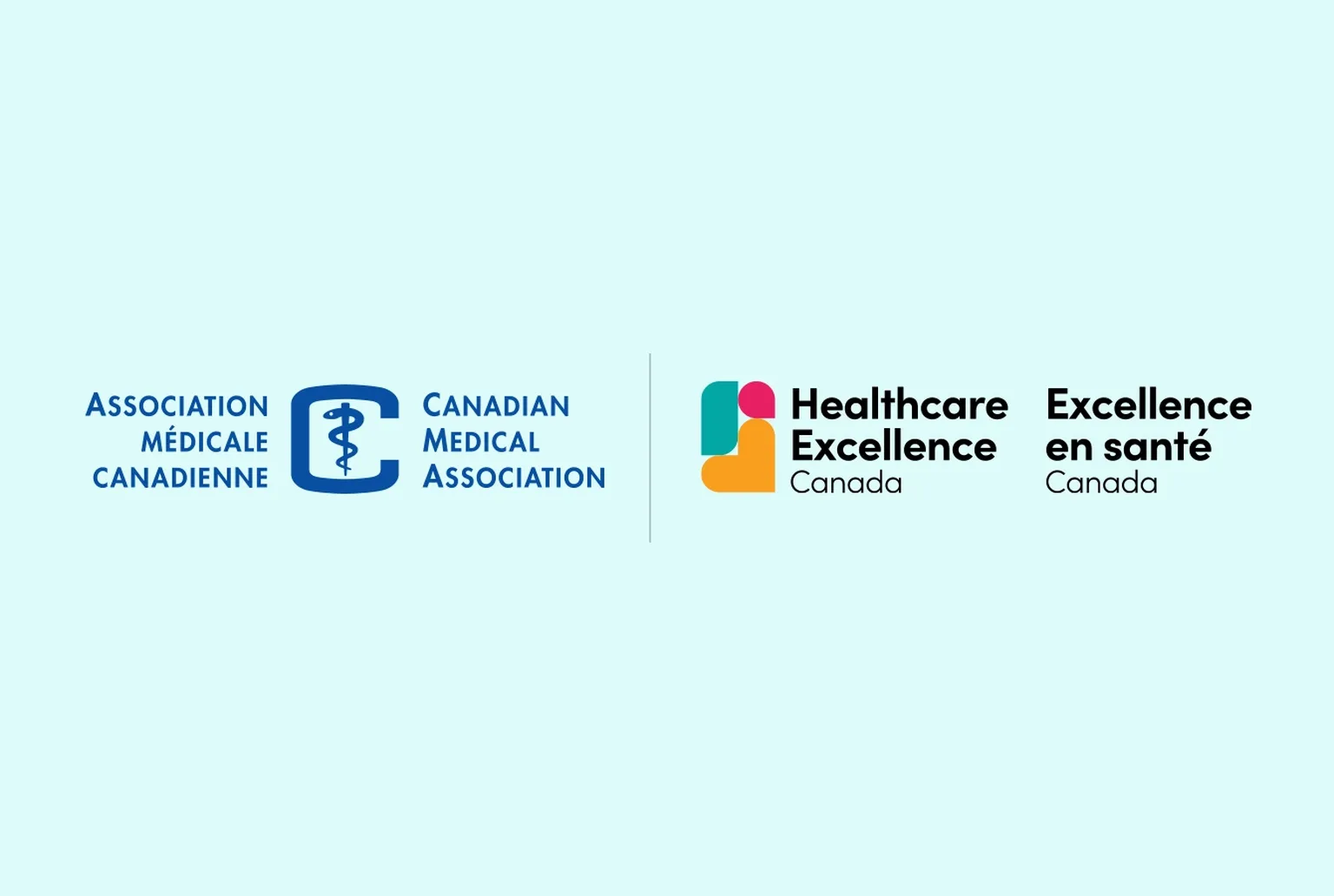 The logo for the Canadian medical association and Healthcare Excellence Canada beside each other