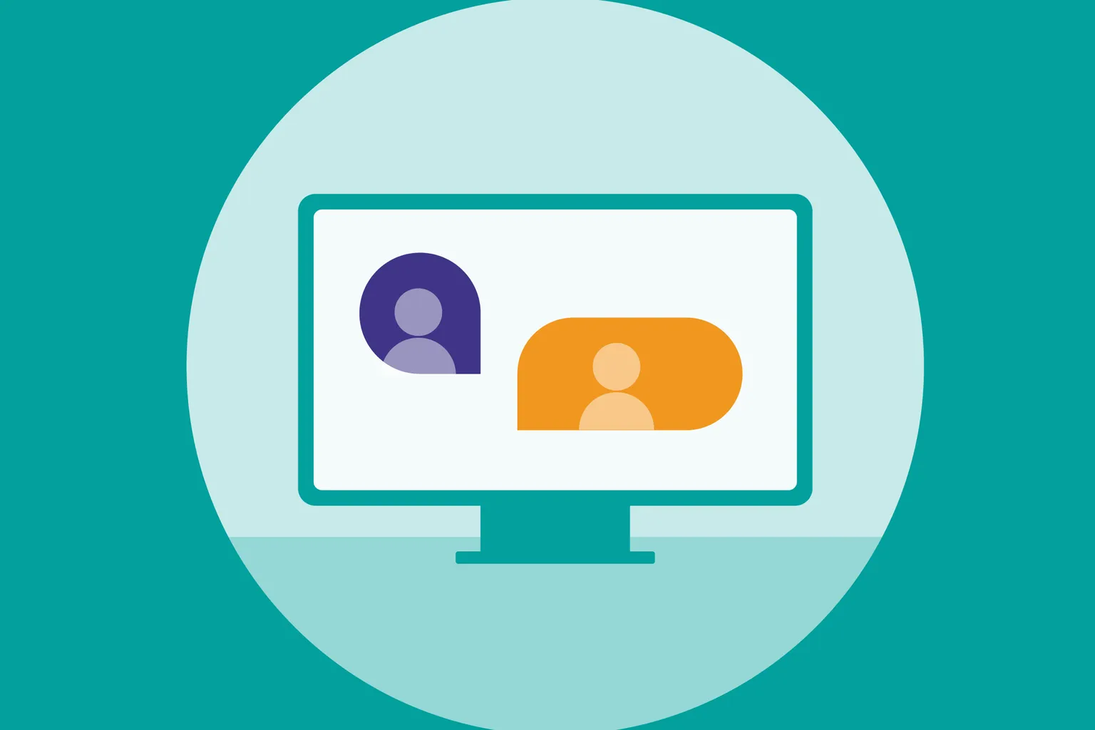 Graphic of a computer screen with webinar participants.