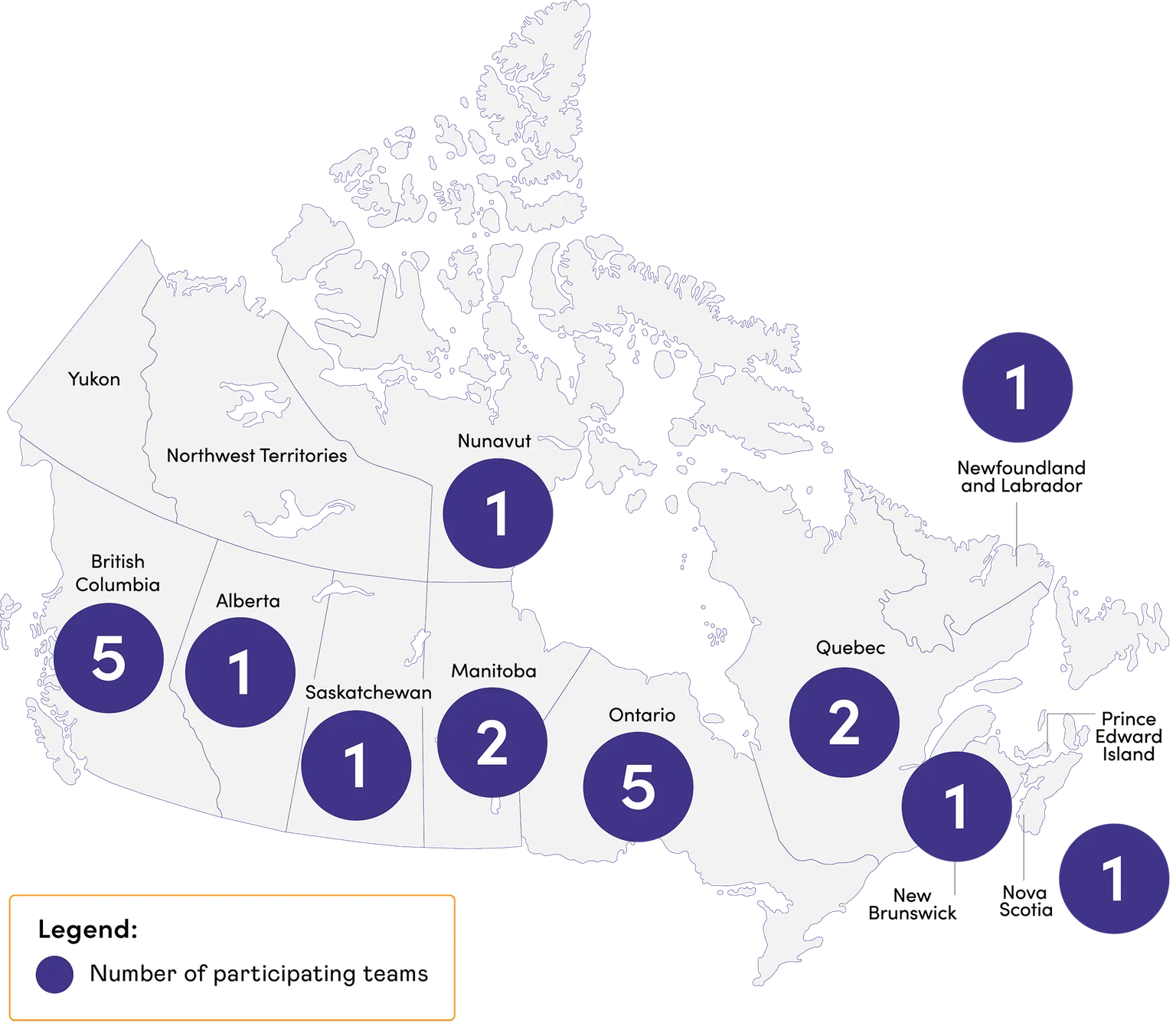 An illustrated map of program participants across Canada.